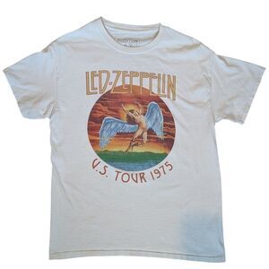 Led Zeppelin Shirt Womens Medium Music Tour 1975 Knit Swan Song Icarus Licensed